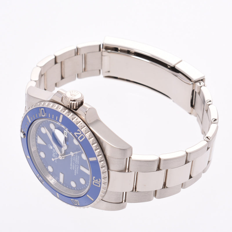 劳力士劳力士潜艇生产模型116619lb男子WG手表自动上链蓝色表盘等级使用银股票结束