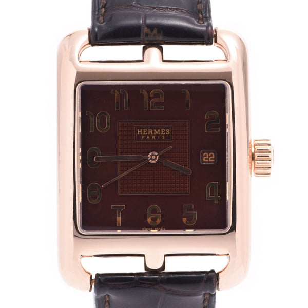 Hermes Wall Street 10 limited edition J stamp (circa 2006) men's pg / Leather Watch