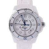 CHANEL J12 Marine 38mm H2560 Men's White Ceramic / Rubber Wrist Watch Automatic White Dial AB Rank Used Ginzo
