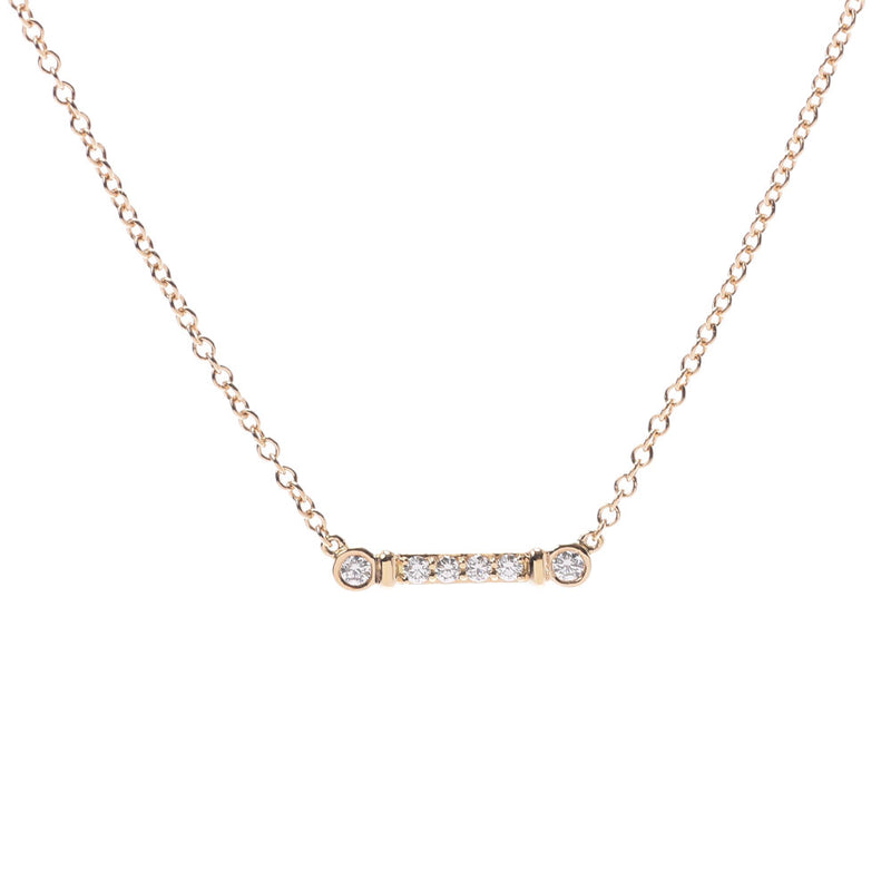 TIFFANY & Co. Tiffany Fleur de Lys Stem Necklace Ladies K18WG / Diamond Necklace A Rank Used Ginzo