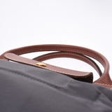 珑骧Longchamp的长Preamee手提包的灰色/茶金支架L1621089300女尼龙/皮革手袋新银杏