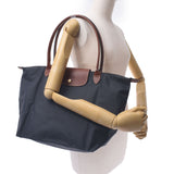 Longchamp Longchamp Le Preage L Long Gray / Brown Gold Hardware L1899089300 Ladies Nylon / Leather Tote Bag New Ginzo