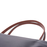 Longchamp Longchamp Le Preage L Long Gray / Brown Gold Hardware L1899089300 Ladies Nylon / Leather Tote Bag New Ginzo