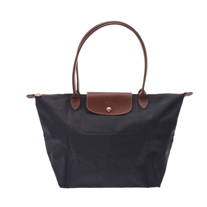 [Mother's Day SP set] Longchamp Longchamp Le Priage 2 Pieces Set [E] Gray / Navy Ladies Nylon / Leather Tote Bag New Ginzo