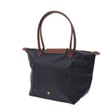 [Mother's Day SP set] Longchamp Longchamp Le Priage 2 Pieces Set [E] Gray / Navy Ladies Nylon / Leather Tote Bag New Ginzo