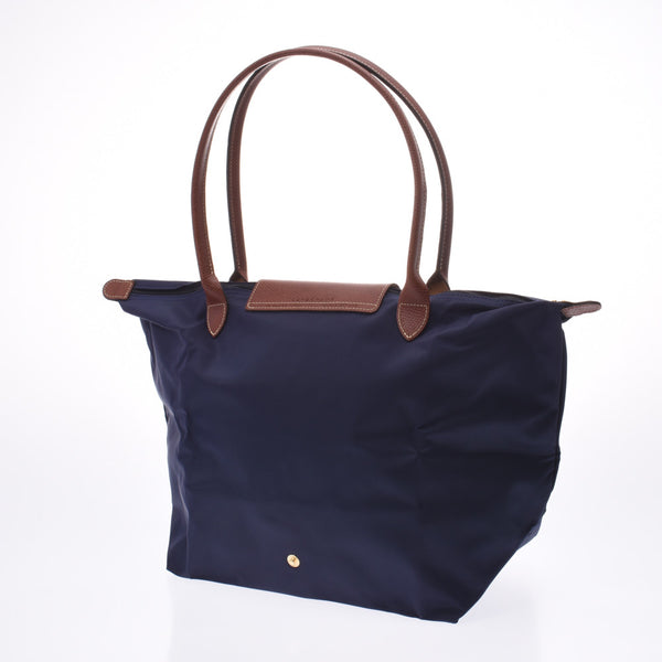 Longchamp Longchamp Le Priage L Long Navy/Tea Gold Fittings L1899089556 Women's Nylon Leather Tote Bag New Ginzo