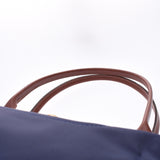 Longchamp Longchamp Le Priage L Long Navy/Tea Gold Fittings L1899089556 Women's Nylon Leather Tote Bag New Ginzo