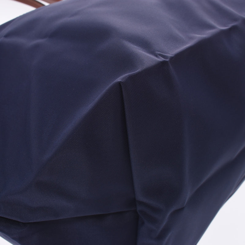 Longchamp Longchamp Le Priage L Long Navy/Tea Gold Fittings L1899089556 Women's Nylon Leather Tote Bag New Ginzo