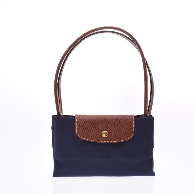 LONGCHAMP ロンシャン ル プリアージュ L ロング ネイビー/茶 L1899089556 レディース ナイロン/レザー トートバッグ 新品 銀蔵