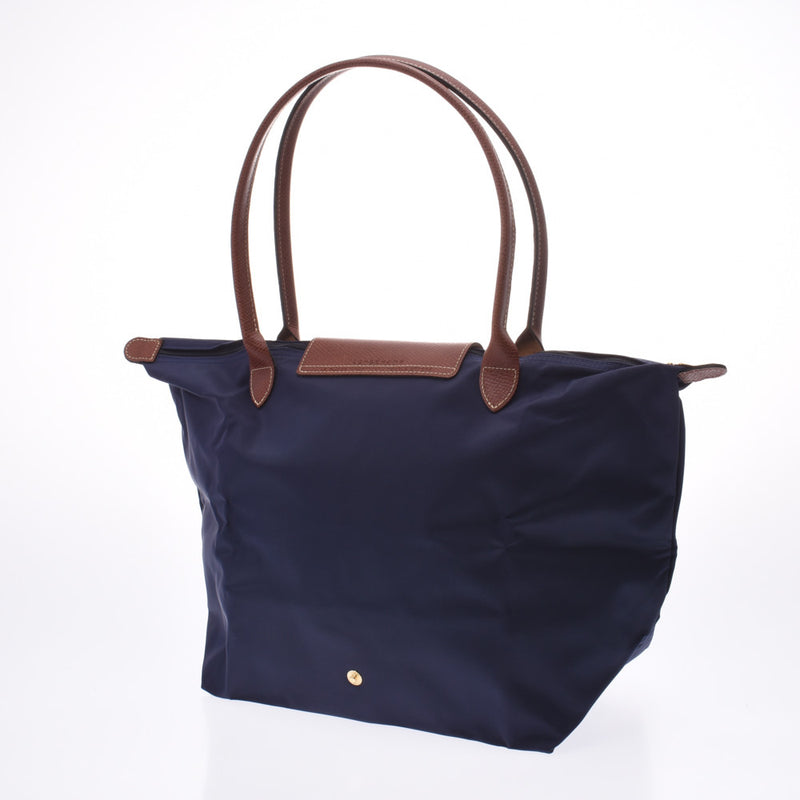 [Mother's Day SP Set] Longchamp Longchamp Longchampi Preamee 2-piece set [A] Navy Women's Nylon / Leather Tote Bag New Silgrin