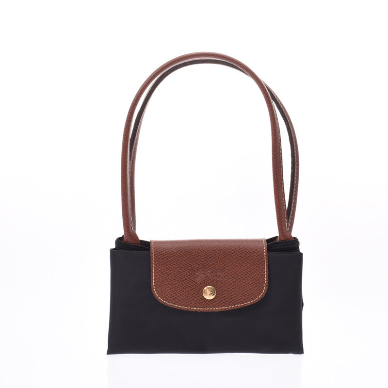 Longchamp ロンシャン ル プリアージュ ロング S 黒 茶 ゴールド金具 L2605089001 レディース ナイロン トートバッグ 新品 銀蔵