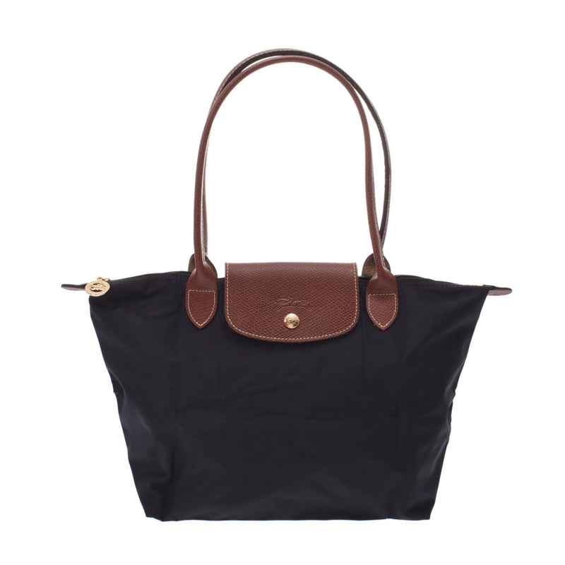 LONGCHAMP Ronchamp Priage Long S Black/Tea Gold fittings L2605089001 Ladies, nylon/Leather Tot bag, silver storehouse.