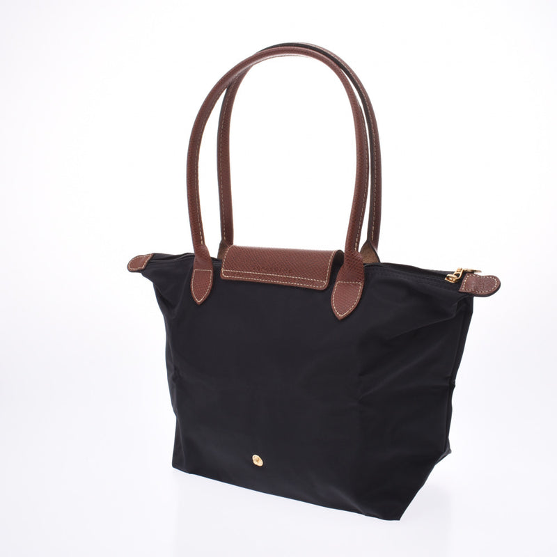 LONGCHAMP ロンシャン ル プリアージュ ロング S 黒/茶 ゴールド金具 L2605089001 レディース ナイロン/レザー トートバッグ 新品 銀蔵