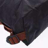 Longchamp长袍前包装黑/茶金配件L169909001女士尼龙皮革帆布背包新银藏