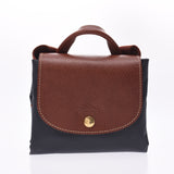 Longchamp Longchamp Le Preage背包灰色/棕色金色硬件L1699089300女士尼龙皮革Luc背包New Ginzo