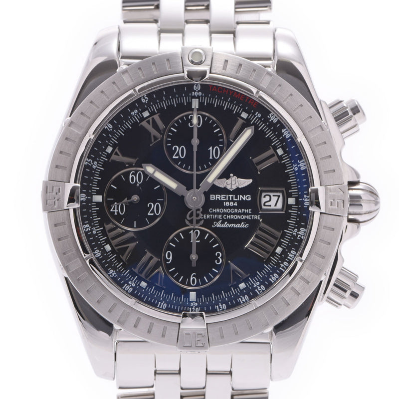 BREITLING Breitling Chronomat Evolution A13356 Men's SS watch self-winding black dial A rank used Ginzo