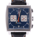 TAG HEUER TAG Heuer Monaco CW2113-0 Men's SS/Leather Watch Automatic Winding Blue Dial AB Rank Used Ginzo