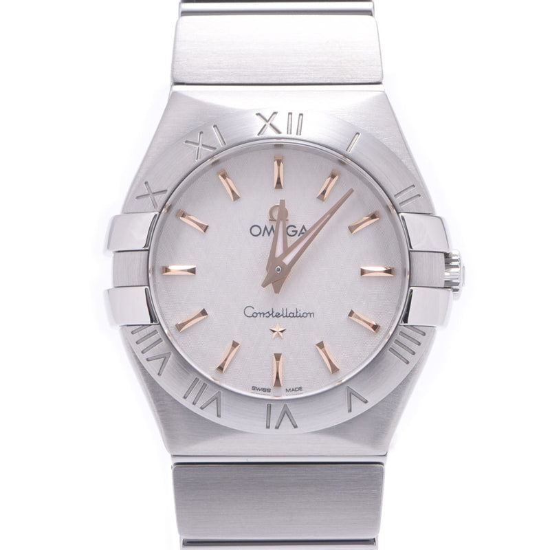 Omega Omega Constellation Brush 123.10.27.60.02.004女士的SS手表石英白色航班一排等级使用SILGRIN