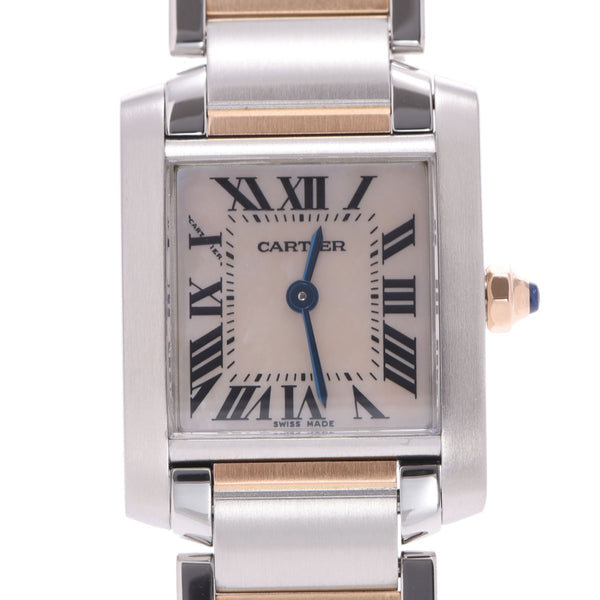 CARTIER Cartier Tank Francaise SM W51027Q4 Ladies SS / PG Watch Quartz Shell Dial A Rank Used Ginzo