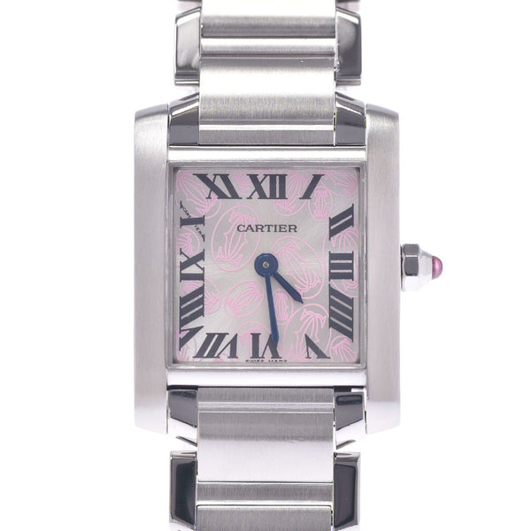 Cartier tank Francaise SM 2006 Xmas limited Ladies SS Watch quartz silver dial