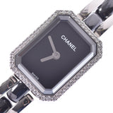 CHANEL Premiere Bezel Diamond H2163 Ladies SS/Black Ceramic Watch Quartz Black Dial A Rank Used Ginzo