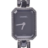 CHANEL Premiere Bezel Diamond H2163 Ladies SS/Black Ceramic Watch Quartz Black Dial A Rank Used Ginzo