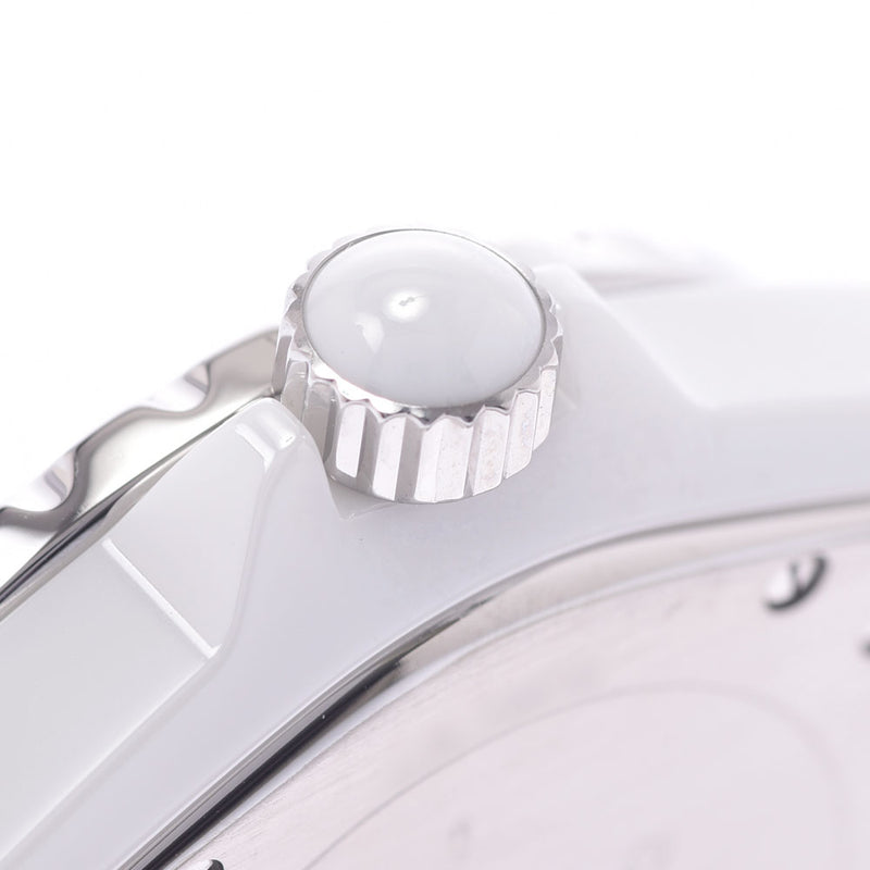 CHANEL Chanel J12 38mm Bezel Diamond H0969 Men's White Ceramic /SS Watch Automatic White Dial A Rank Used Ginzo