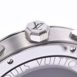 LOUIS VUITTON Louis Vuitton Eskar Time Zone Q5D20 Menses SS/leather watch, automatic winding, automatic gray-colored, A-rank second-hand silver