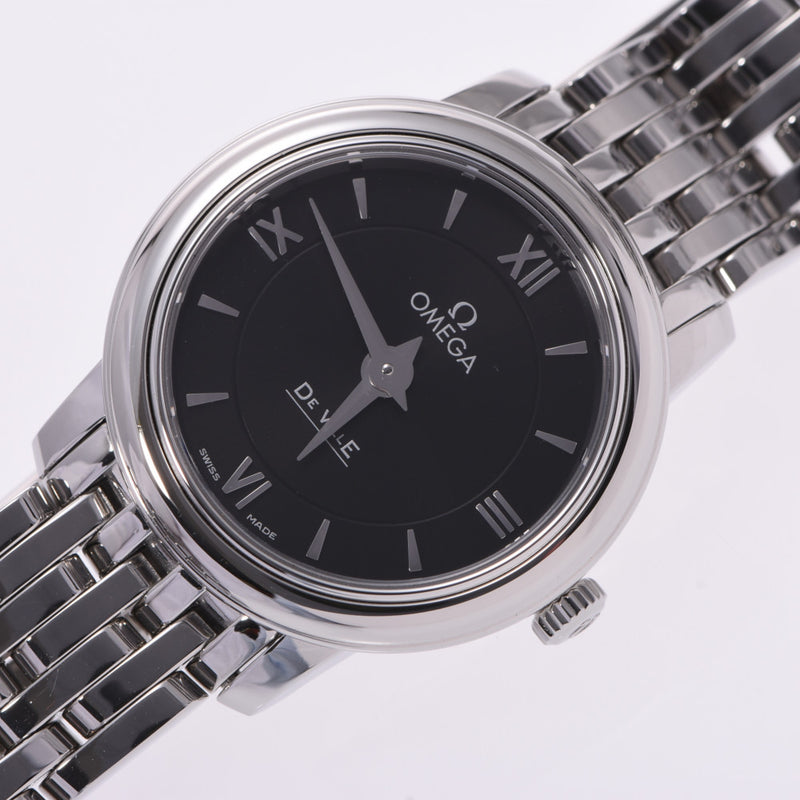 Omega Deville 424.10.24.60.01.001 Ladies SS Watch quartz black dial