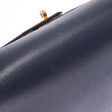 HERMES Hermes Kelly 32 outer stitch navy blue gold metal fittings ○ X engraved (around 1994) Ladies Kushbel 2WAY bag B rank used Ginzo