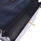 HERMES Hermes Kelly 32 outer stitch navy blue gold metal fittings ○ X engraved (around 1994) Ladies Kushbel 2WAY bag B rank used Ginzo