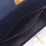 HERMES Hermes Kelly 32 outer stitch navy blue gold metal fittings ○ X engraved (around 1994) Ladies Kushbel 2WAY bag B rank used Ginzo