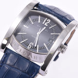 BVLGARI Bvlgari Ashoma 48 AA48S Men's SS/Leather Watch Automatic Winding Black Dial A Rank Used Ginzo