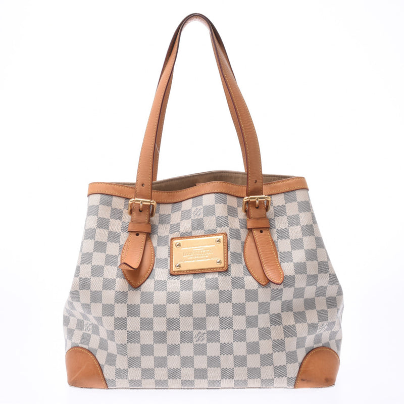 LOUIS VUITTON Louviton Azur, White N51206, Ladies Ace, Damiair, Canvas, Bag B, B-Rank used silver storey.