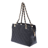 CHANEL Chanel Matrasse PTT Petit Time Rest Tote Bag Black Gold Hardware Ladies Caviar Skin Handbag A Rank Used Ginzo