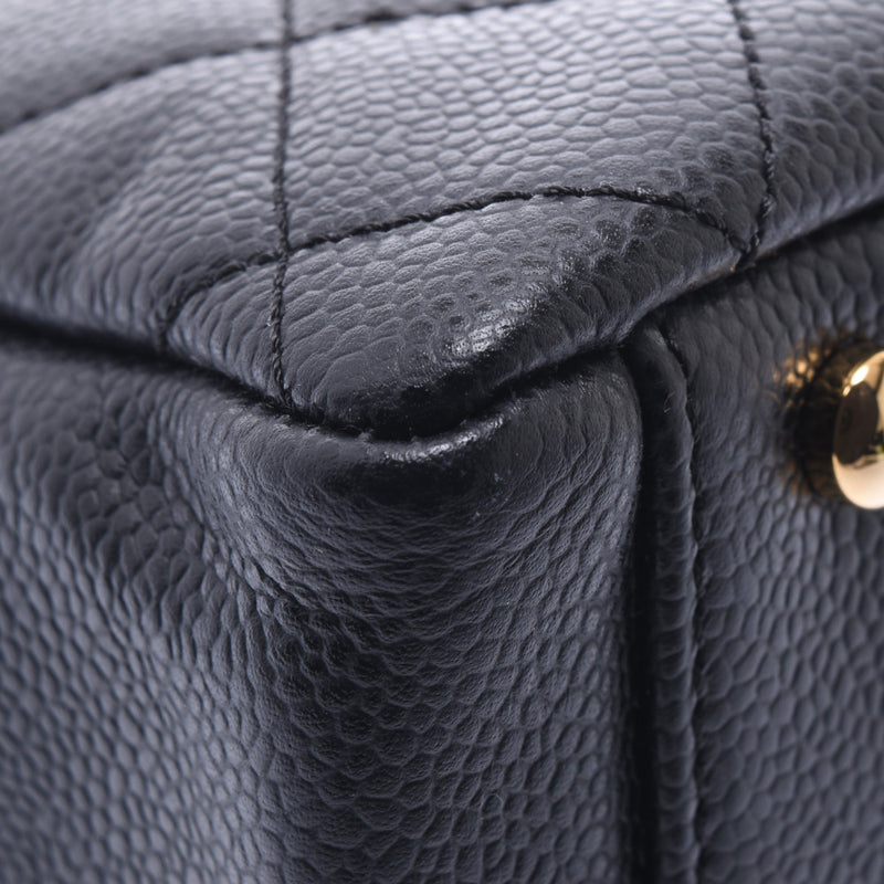 CHANEL Chanel Matrasse PTT Petit Time Rest Tote Bag Black Gold Hardware Ladies Caviar Skin Handbag A Rank Used Ginzo