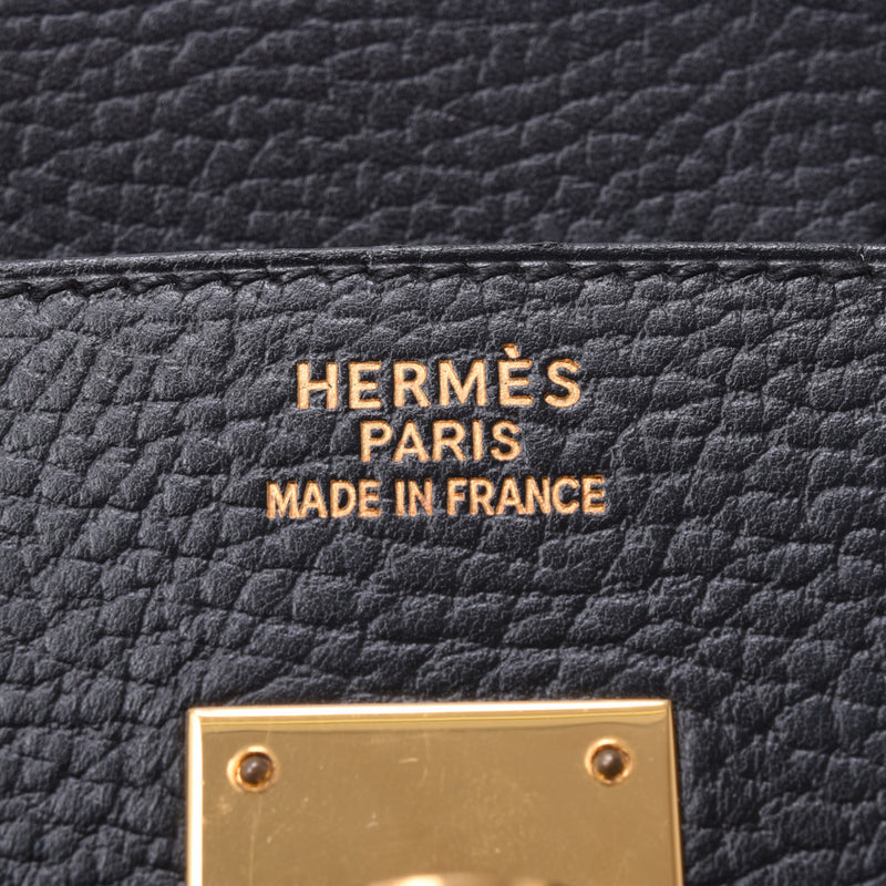 HERMES Hermes Birkin 40 black gold metal fittings □ F engraved (around 2002) Unisex Ardennes handbag AB rank used Ginzo