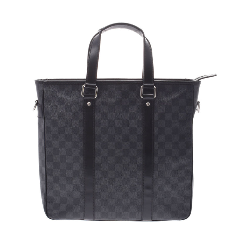 LOUIS VUITTON Louis Viton, 2WAY, Black/Gray, Black/Gray N41467 Med Damiae Graffiti, canvas handler, B-rank, used silver storehouse.