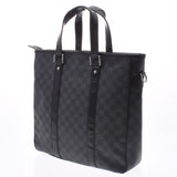 LOUIS VUITTON Louis Viton, 2WAY, Black/Gray, Black/Gray N41467 Med Damiae Graffiti, canvas handler, B-rank, used silver storehouse.