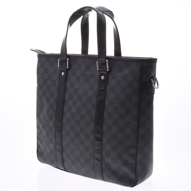 LOUIS VUITTON Louis Viton, 2WAY, Black/Gray, Black/Gray N41467 Med Damiae Graffiti, canvas handler, B-rank, used silver storehouse.