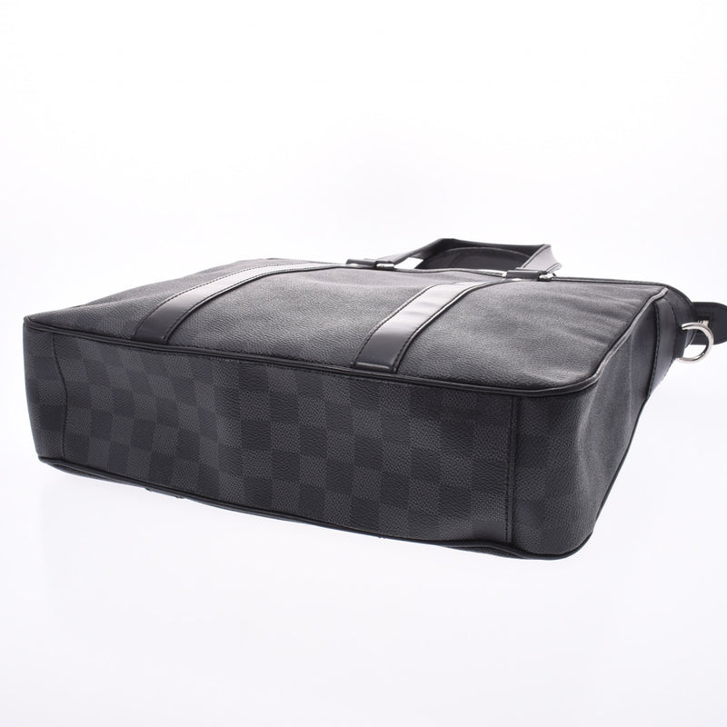 LOUIS VUITTON Louis Viton, 2WAY, Black/Gray, Black/Gray N41467 Med Damiae Graffiti, canvas handler, B-rank, used silver storehouse.