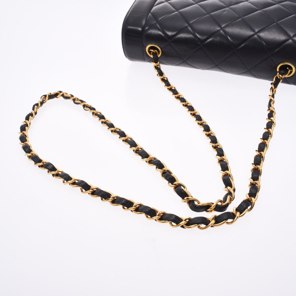 シャネルダイアナ チェーンショルダー 14143 紺 ゴールド金具