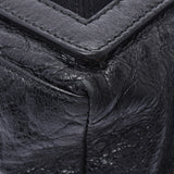 BALENCIAGA Navy Hippo S Black Ladies Leather Handbag B Rank Used Ginzo