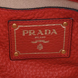 PRADA Prada red BR5090 ladies scarf tote bag AB rank used silver stock