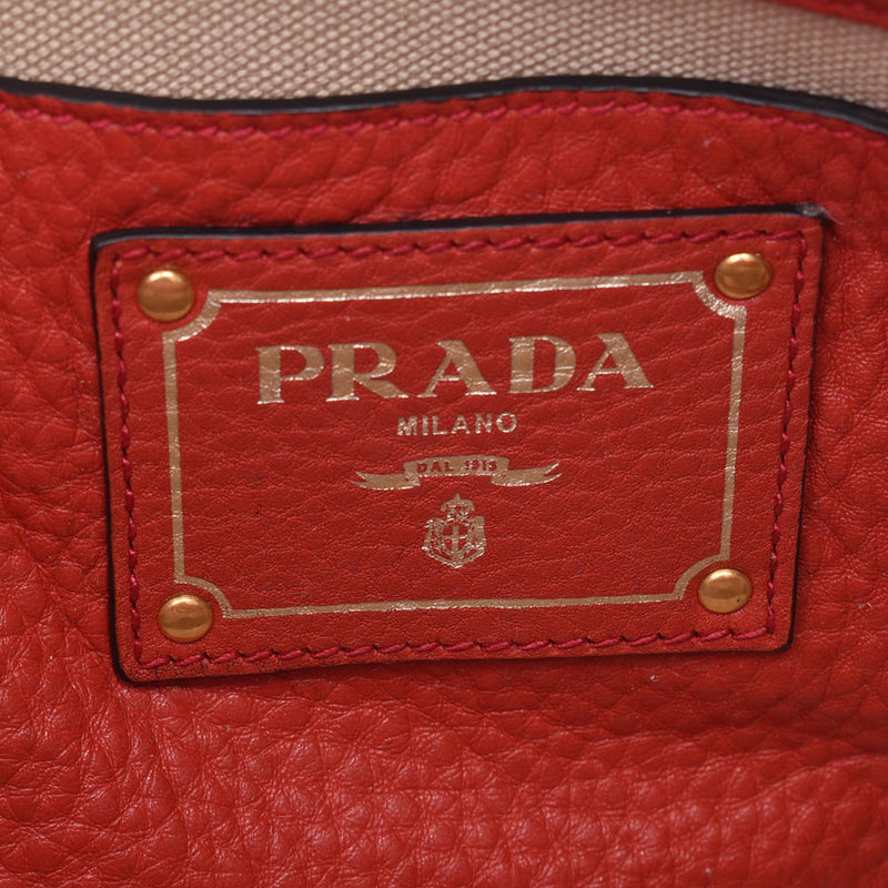 PRADA プラダ 赤 BR5090 レディース カーフ トートバッグ ABランク 中古 銀蔵