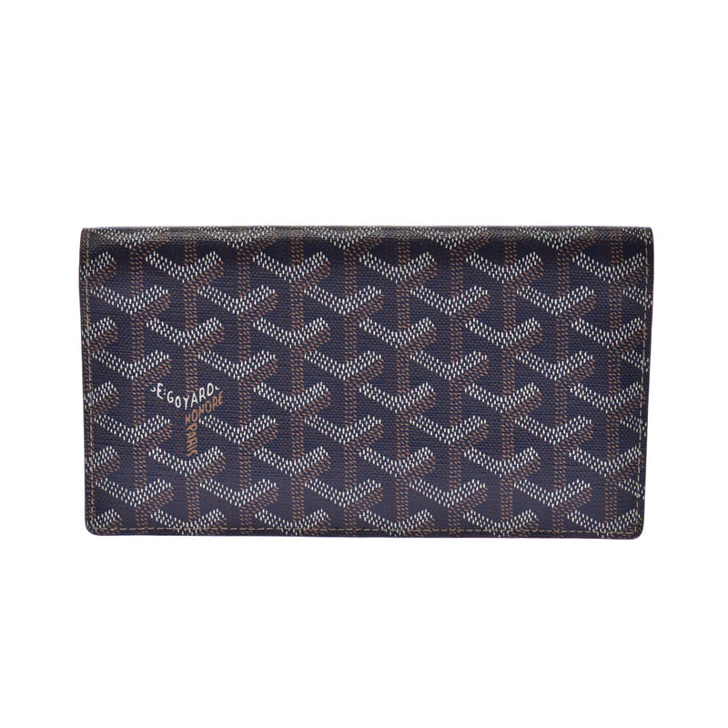 GOYARD Richelieu Bi-Fold Wallet Navy Unisex PVC / Leather Wallet A Rank Used Ginzo