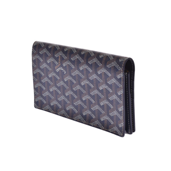 GOYARD Richelieu Bi-Fold Wallet Navy Unisex PVC / Leather Wallet A Rank Used Ginzo
