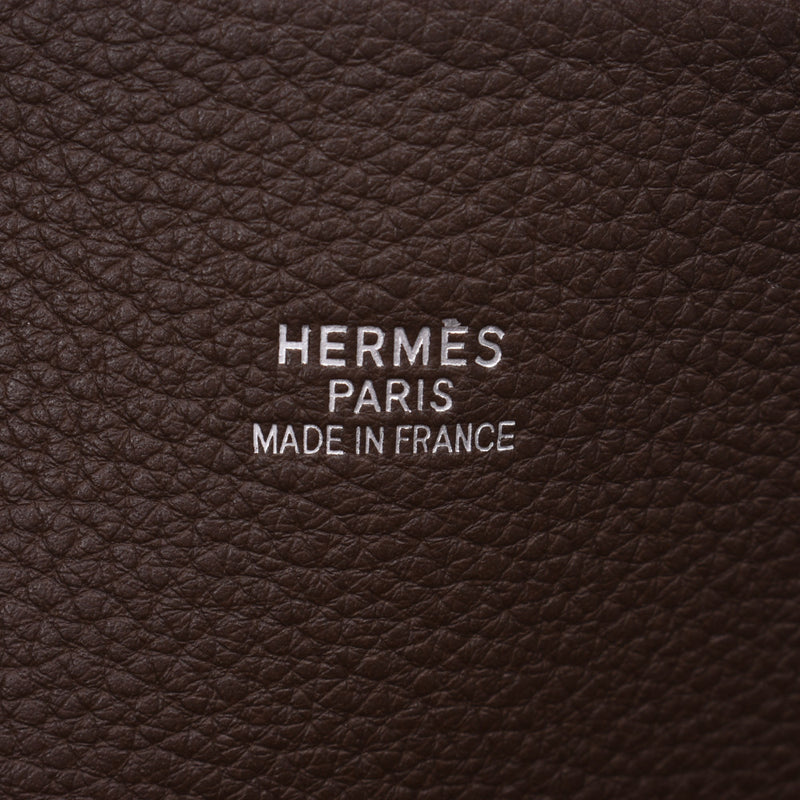 HERMES Hermes Bored 45 chocolate silver metal fittings □ L engraved (around 2008) Unisex Taurillon Clemence handbag A rank used Ginzo