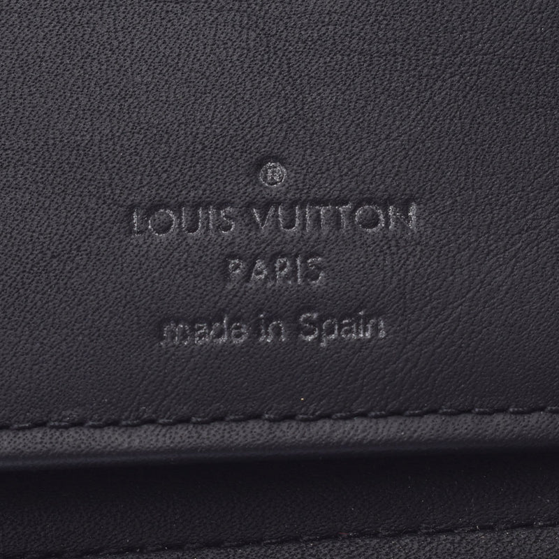 LOUIS Vuitton Louis Vuitton monogram shadow zippy wallet velvet black m62902 men's leather long wallet Shindo used silver