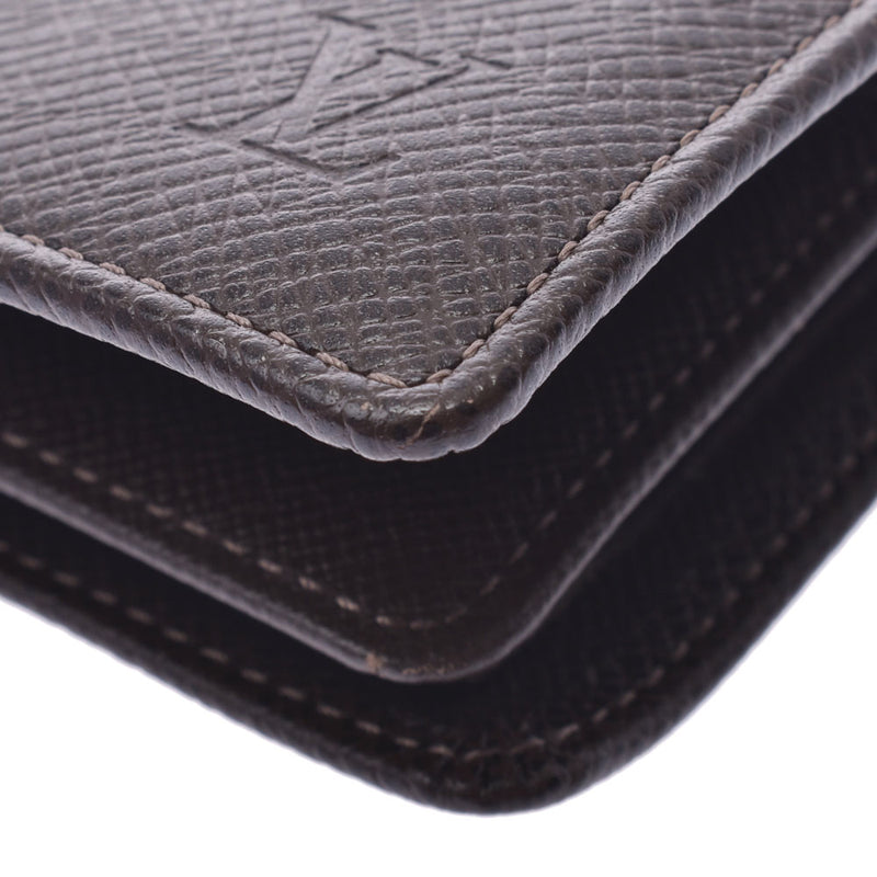 LOUIS VUITTON Louis Vuitton Taiga Porto Foille Florin Guruzuri M31118 Men's Leather Bi-Fold Wallet AB Rank Used Ginzo